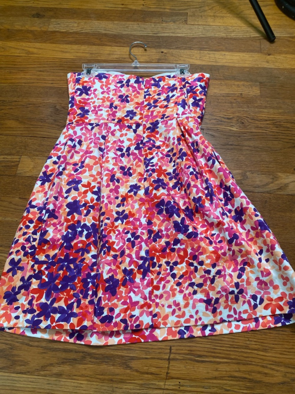 Shoshanna Strapless Floral Dress Size 6 Pink Purple Fit & Flare - Picture 9 of 10